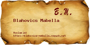 Blahovics Mabella névjegykártya